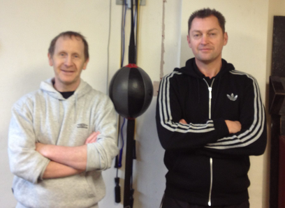 Ged Kennerk (Stockport Wing Chun Academy, ABMVT Manchester, standing next to Steve Purcell (Somerset Applied Wing Chun) in the picture